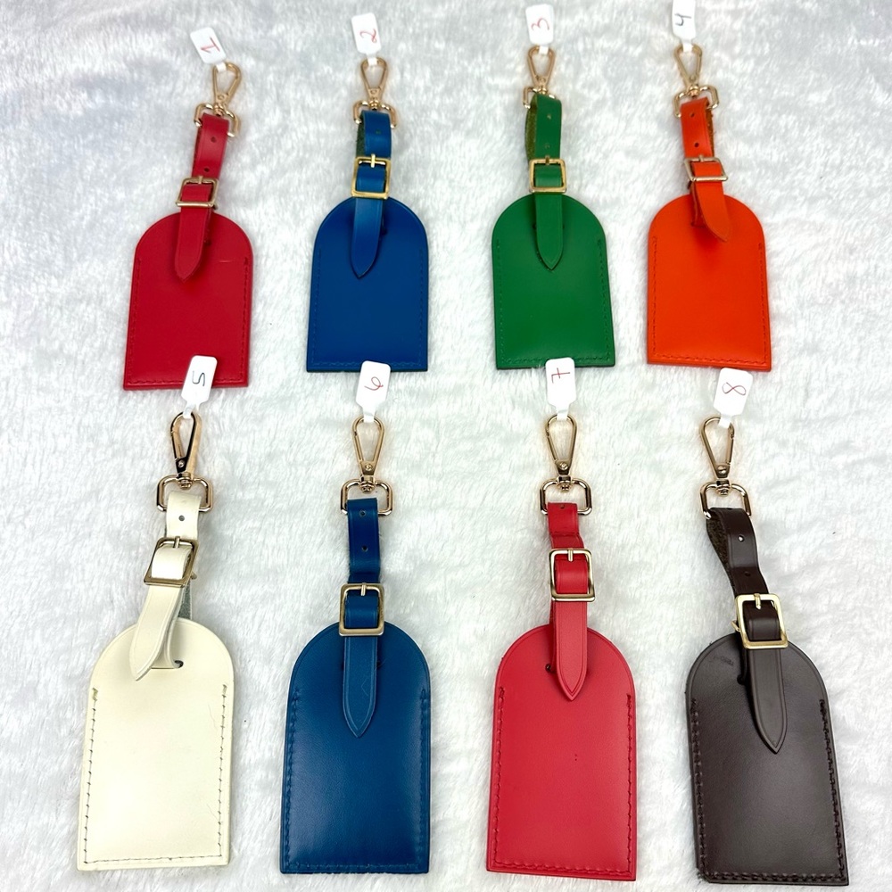 Louis Vuitton colored leather luggage name tag bag charms BUNDLE OF 5 - Picture 5 of 5